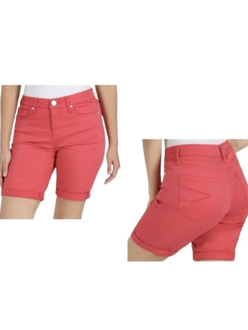 Seven7 Sunset Bermuda Shorts Red Holly Berry MY3207CO Cotton Blend